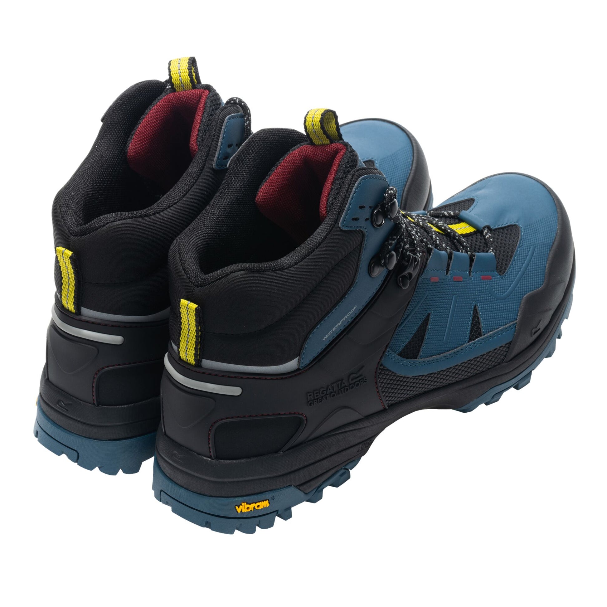 Moroccan Blue-Lime-Red - Back - Regatta Mens Regen Walking Shoes