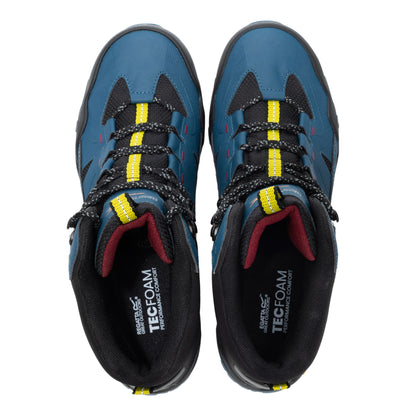 Moroccan Blue-Lime-Red - Close up - Regatta Mens Regen Walking Shoes