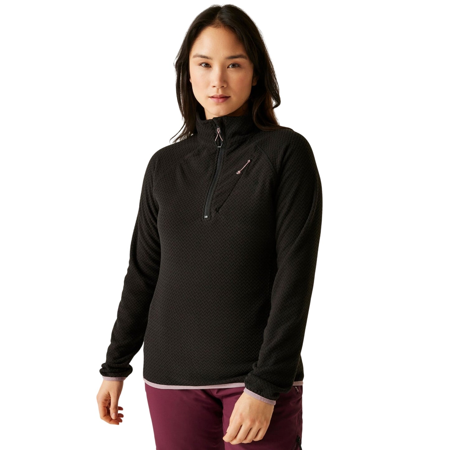 Black - Side - Dare 2B Womens-Ladies Switch Up Fleece Top