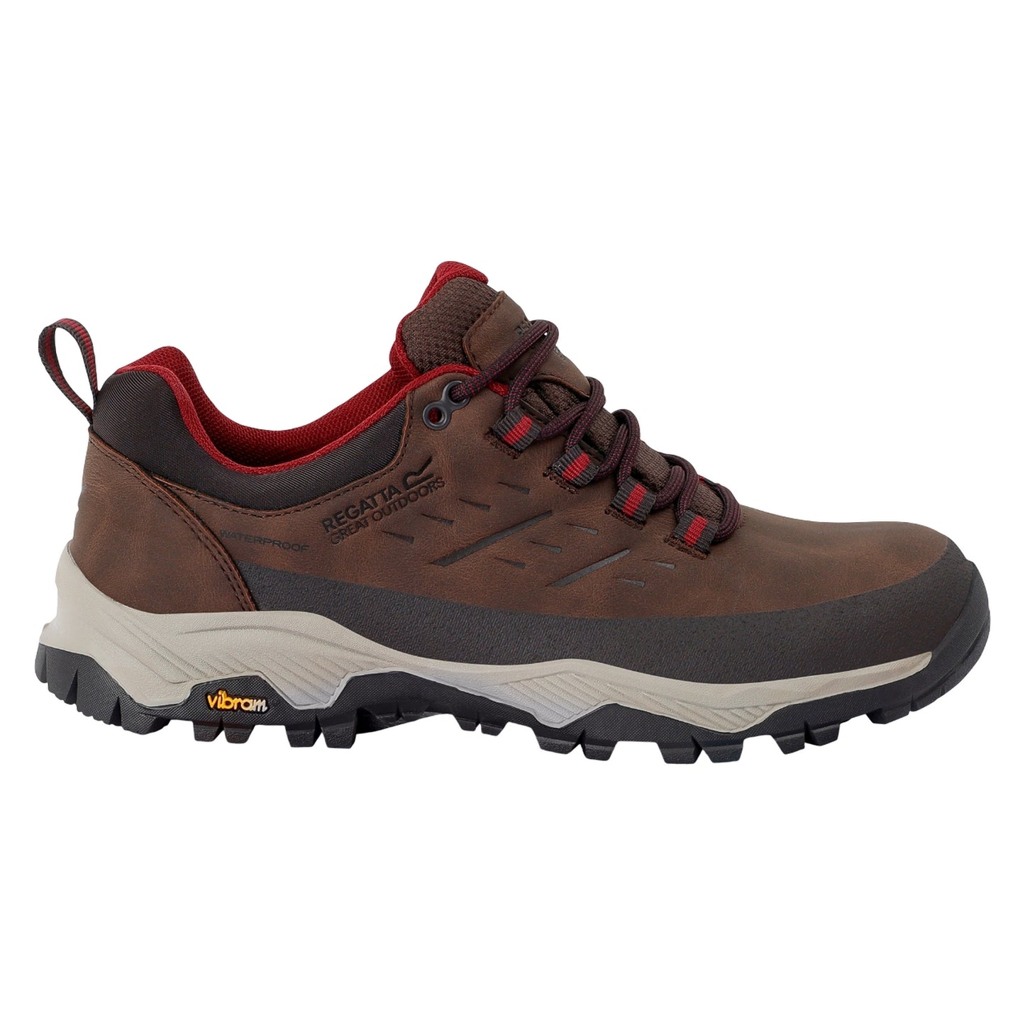Chestnut-Dark Pimento - Side - Regatta Womens-Ladies Blake Low Walking Shoes