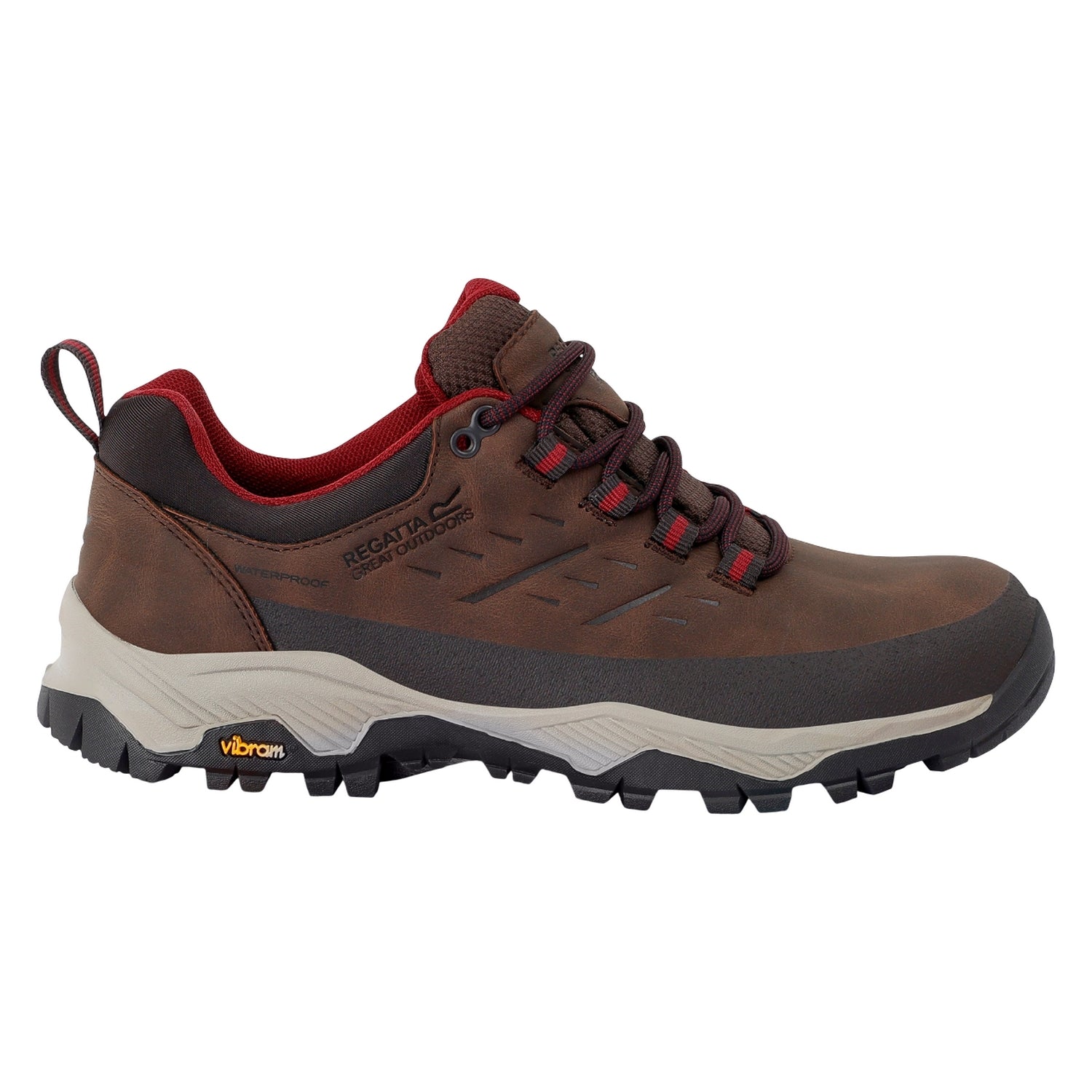 Chestnut-Dark Pimento - Side - Regatta Womens-Ladies Blake Low Walking Shoes