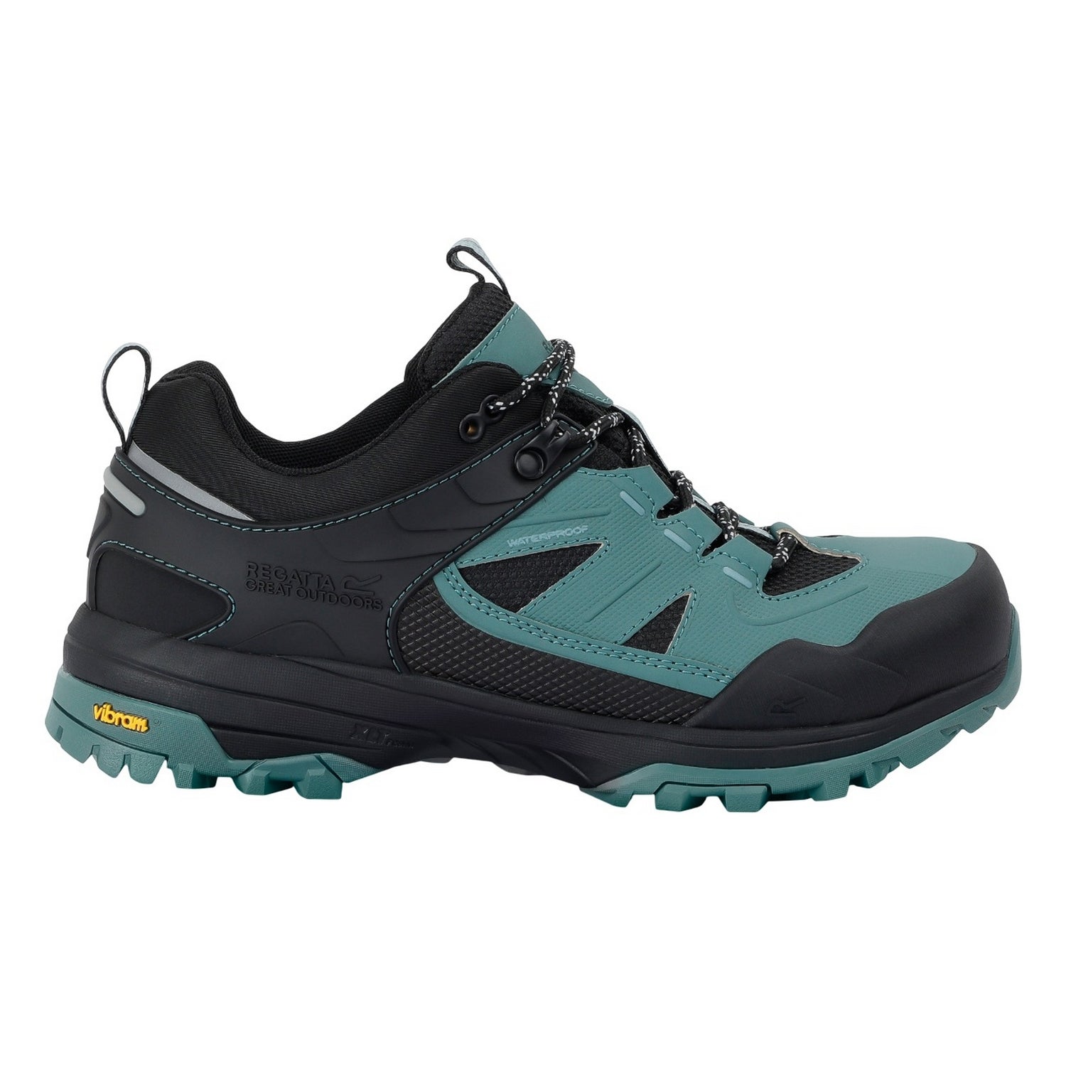 Spruce Green-Black - Side - Regatta Womens-Ladies Regen Low Walking Shoes
