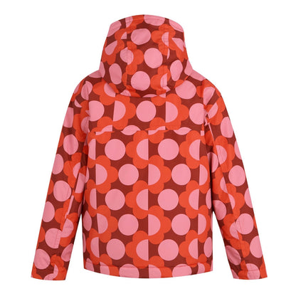 Red - Back - Regatta Girls Orla Kiely Waterproof Jacket