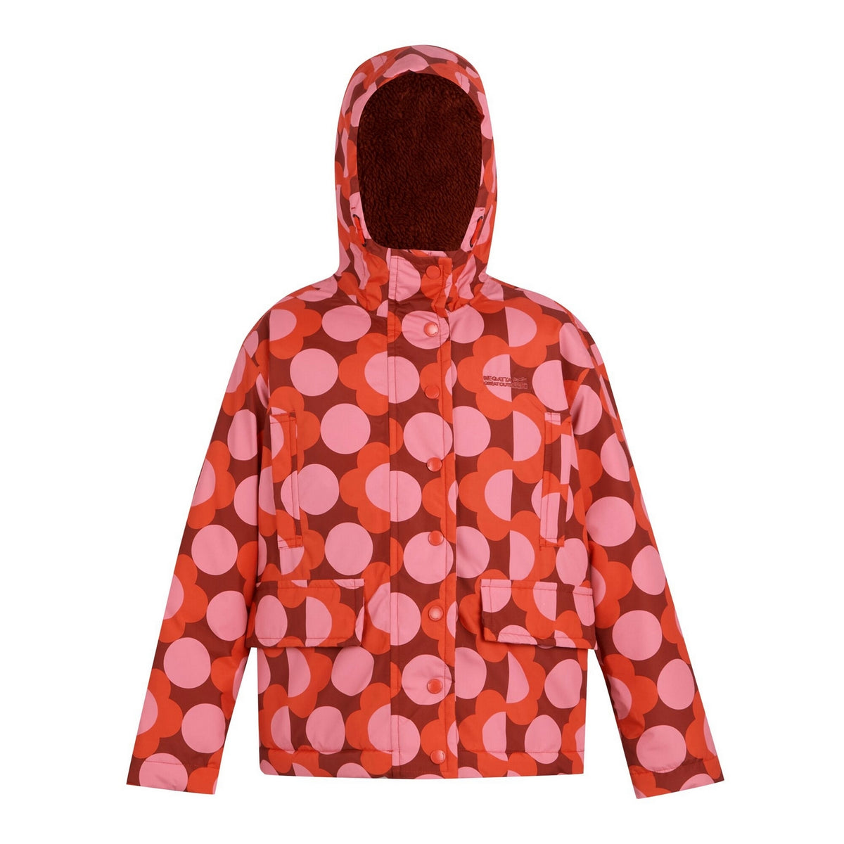Red - Front - Regatta Girls Orla Kiely Waterproof Jacket