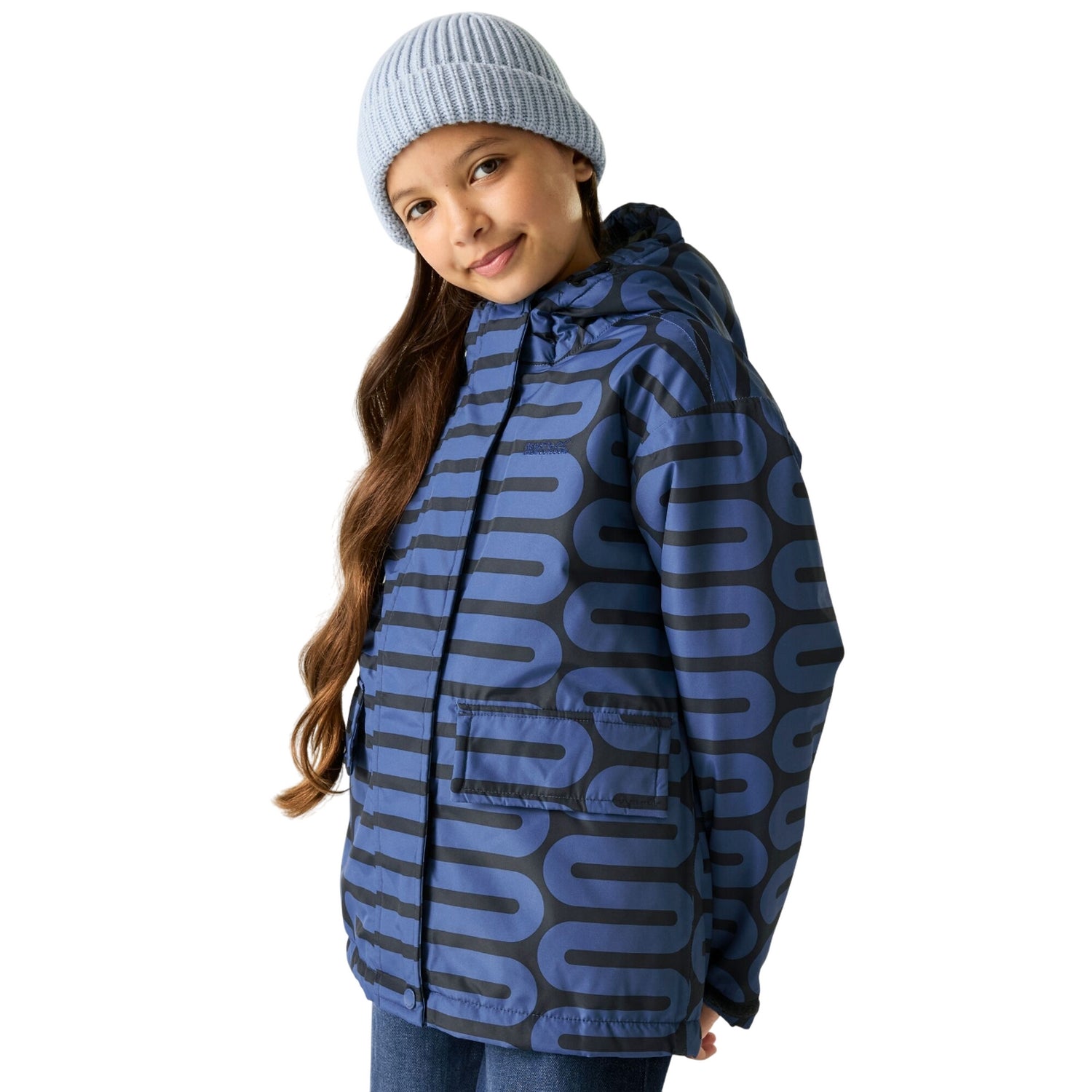 Blue - Lifestyle - Regatta Girls Orla Kiely Waterproof Jacket