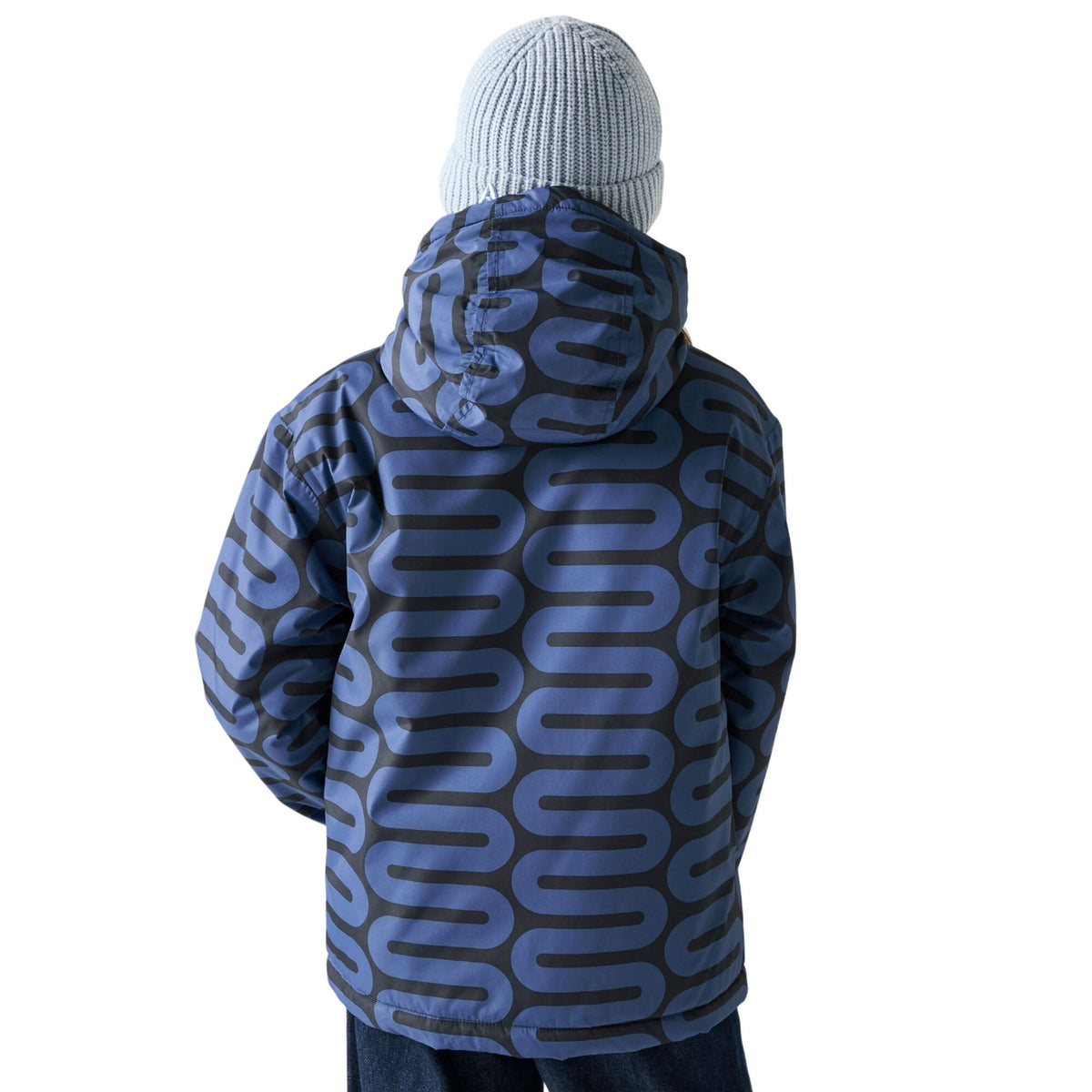 Blue - Pack Shot - Regatta Girls Orla Kiely Waterproof Jacket