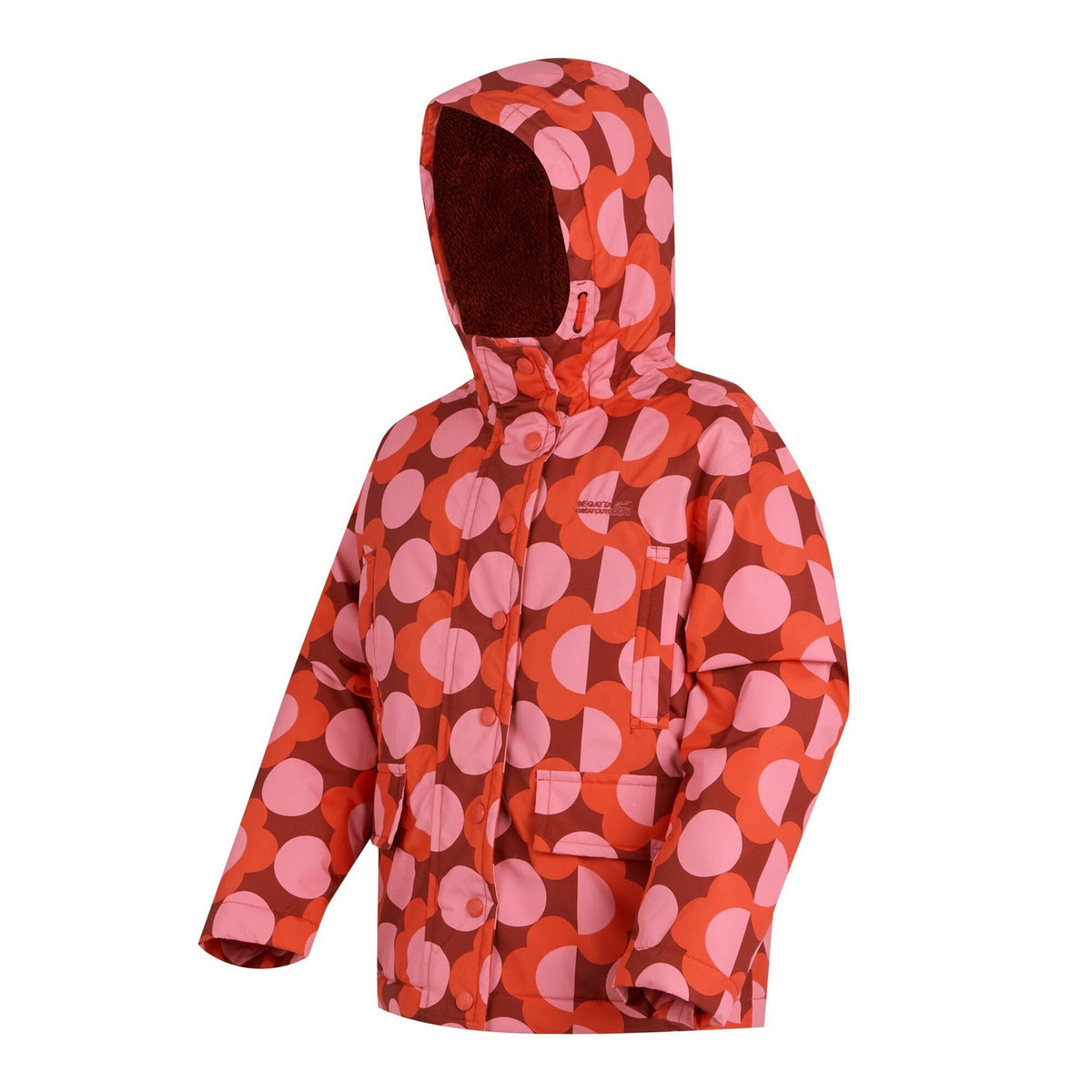 Red - Side - Regatta Girls Orla Kiely Waterproof Jacket