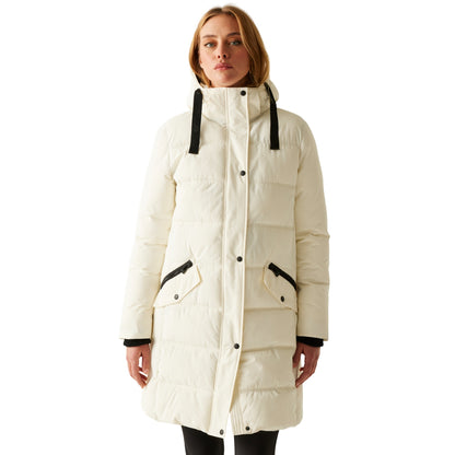 Stone White-Black - Lifestyle - Regatta Womens-Ladies Eryn Padded Jacket