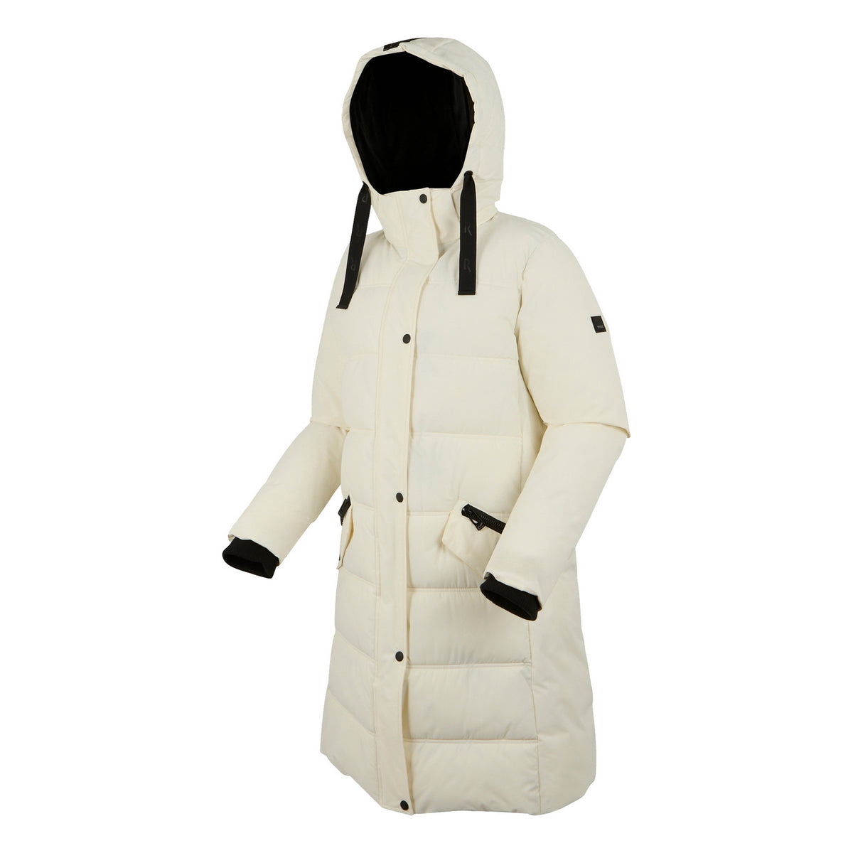 Stone White-Black - Side - Regatta Womens-Ladies Eryn Padded Jacket
