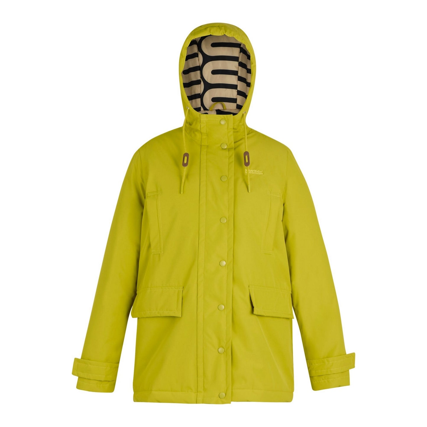 Antique Moss - Front - Regatta Womens-Ladies Orla Kiely Plain Mid Length Waterproof Jacket