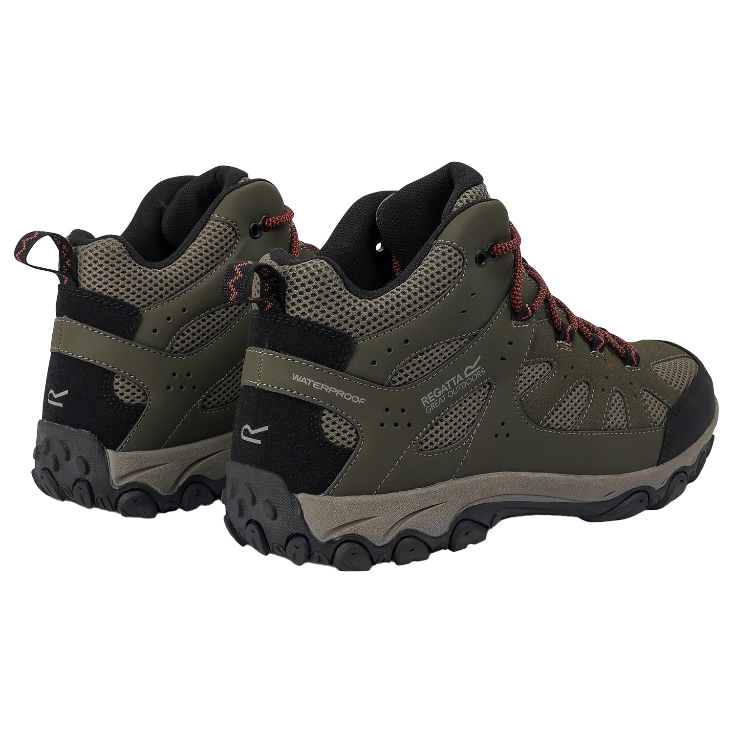 Olive Night-Burnt Umber - Back - Regatta Mens Edgepoint IV Walking Boots
