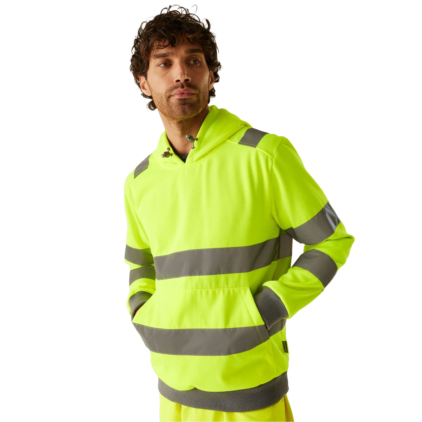 Yellow - Side - Regatta Professional Mens Pro Contract Hi-Vis Hoodie