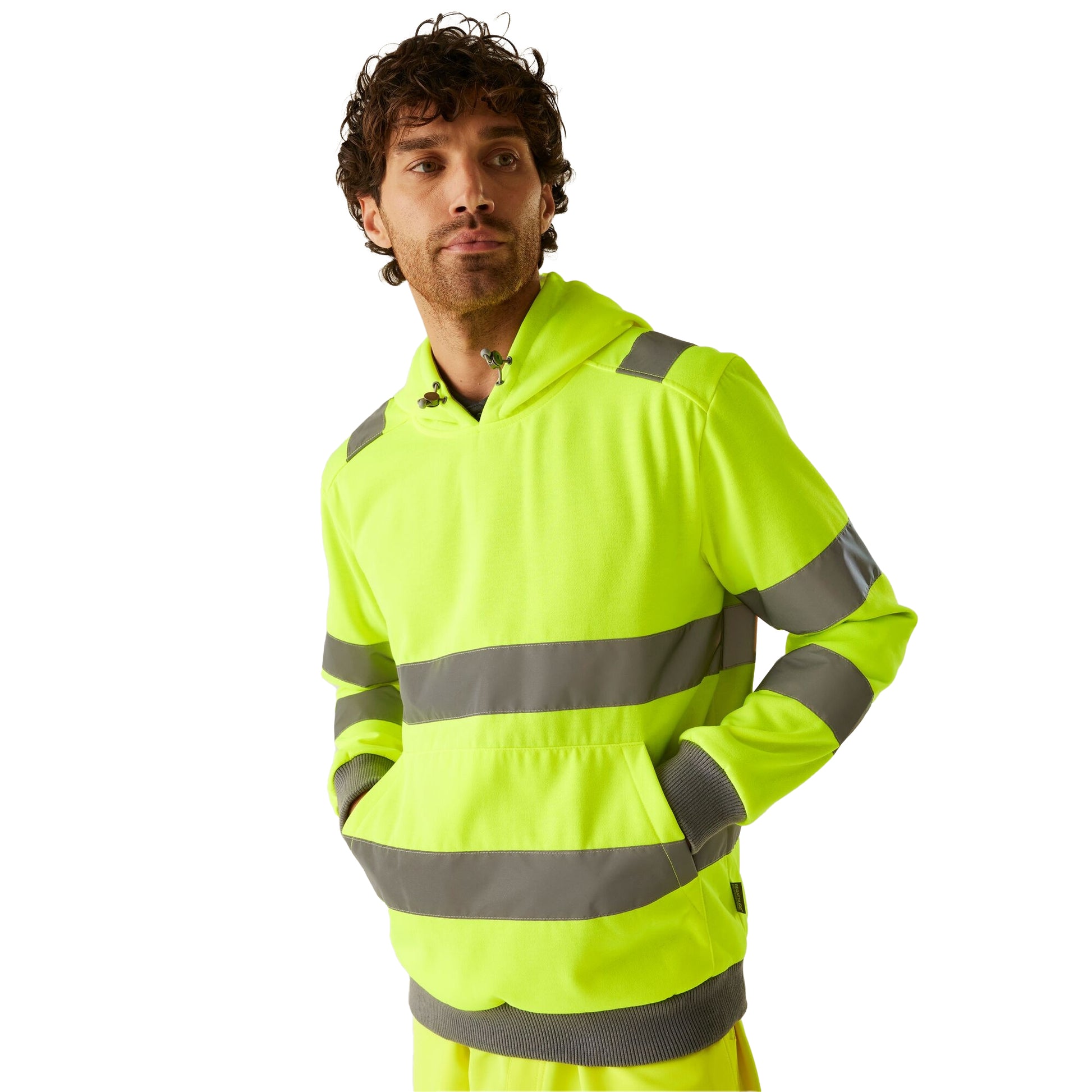 Yellow - Side - Regatta Professional Mens Pro Contract Hi-Vis Hoodie