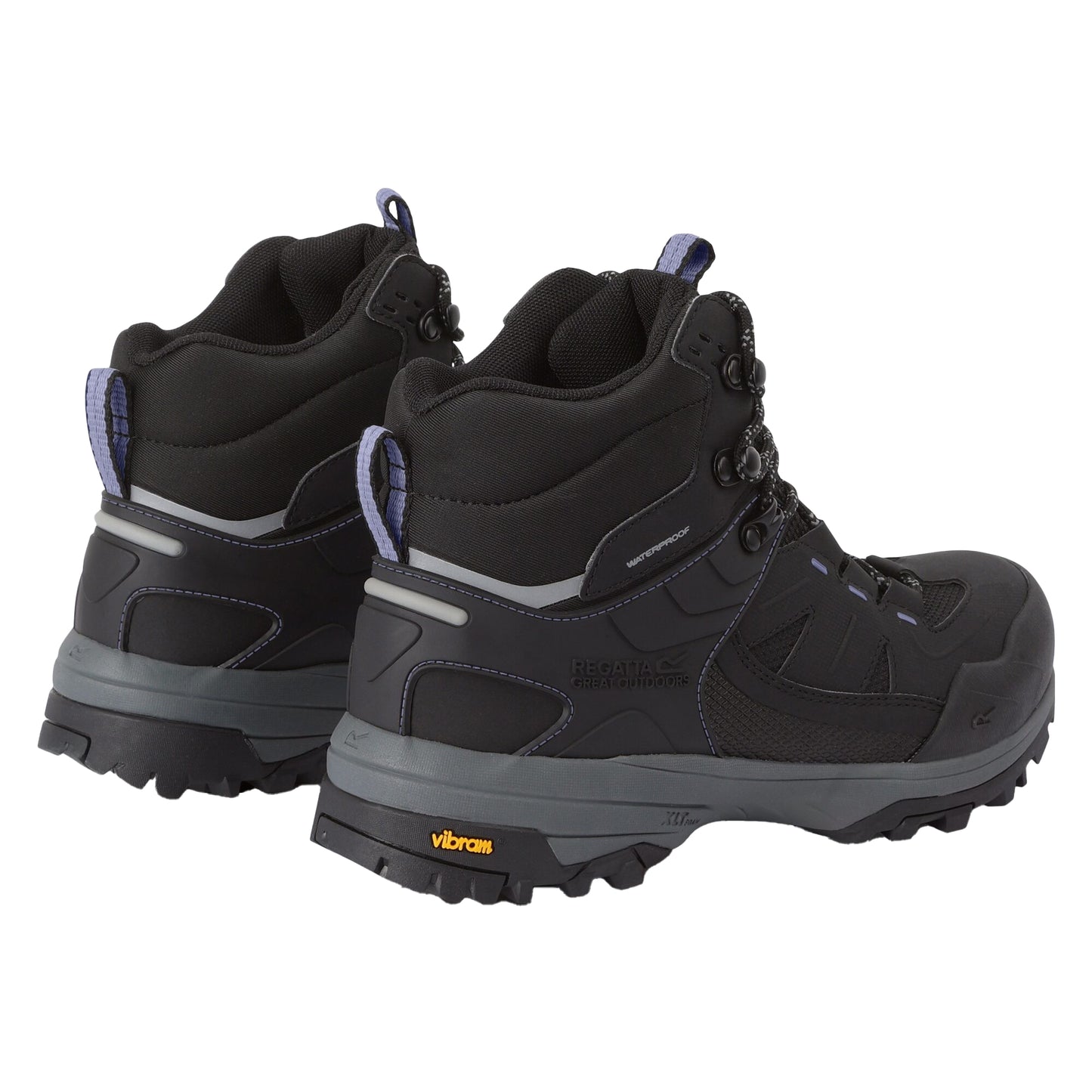 Black-Lilac Bloom - Back - Regatta Womens-Ladies Regen Walking Boots