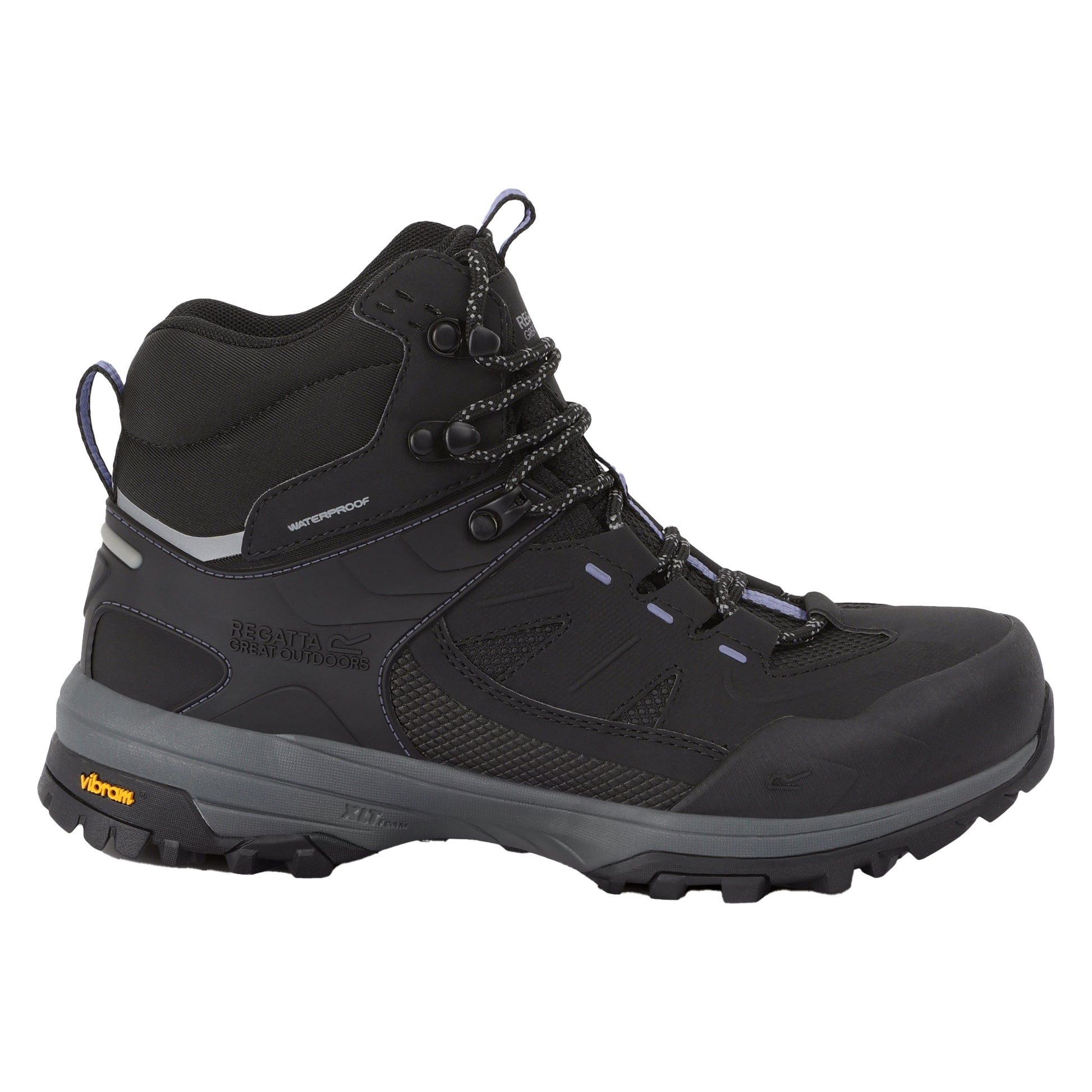 Black-Lilac Bloom - Lifestyle - Regatta Womens-Ladies Regen Walking Boots