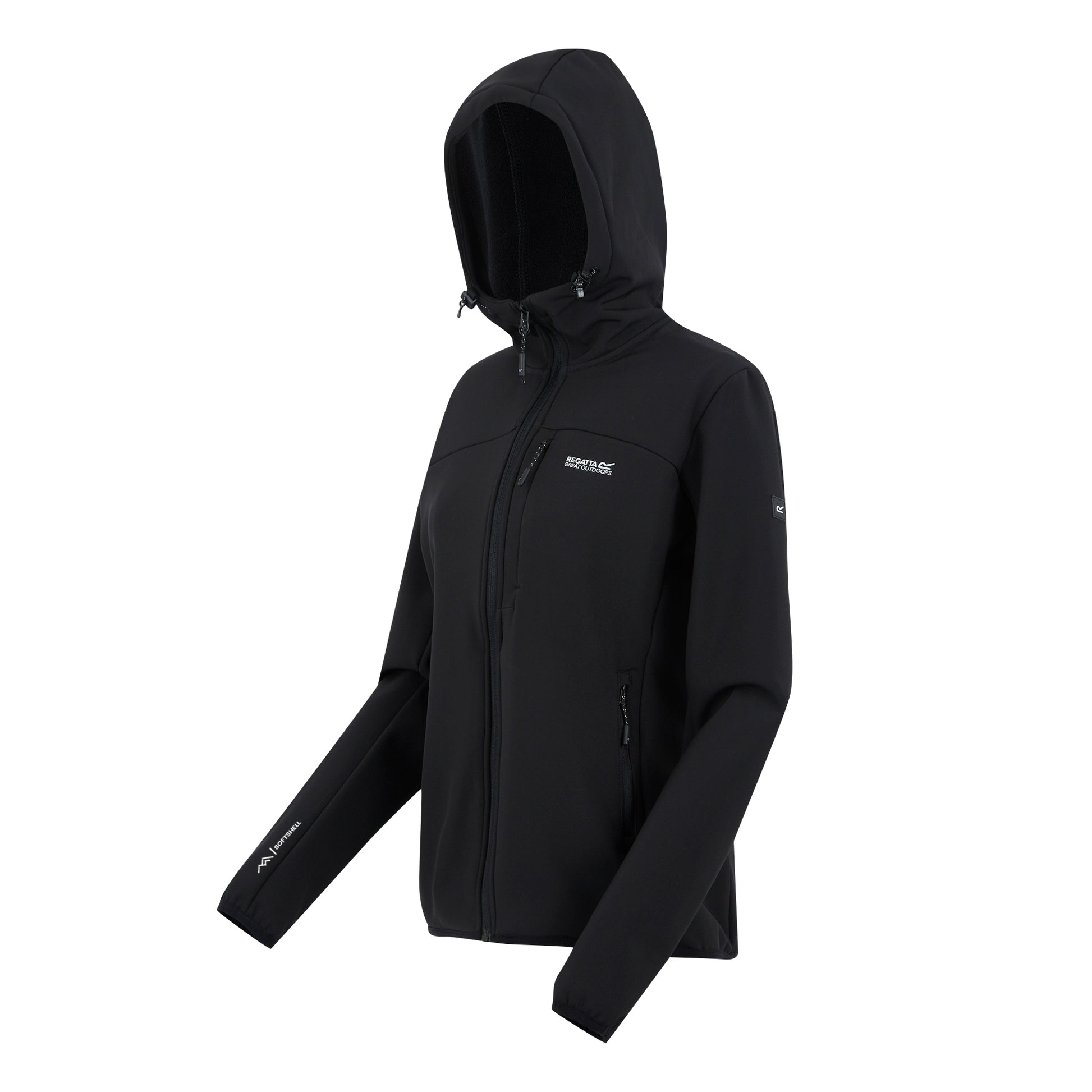 Black - Side - Regatta Womens-Ladies Ossek Soft Shell Jacket