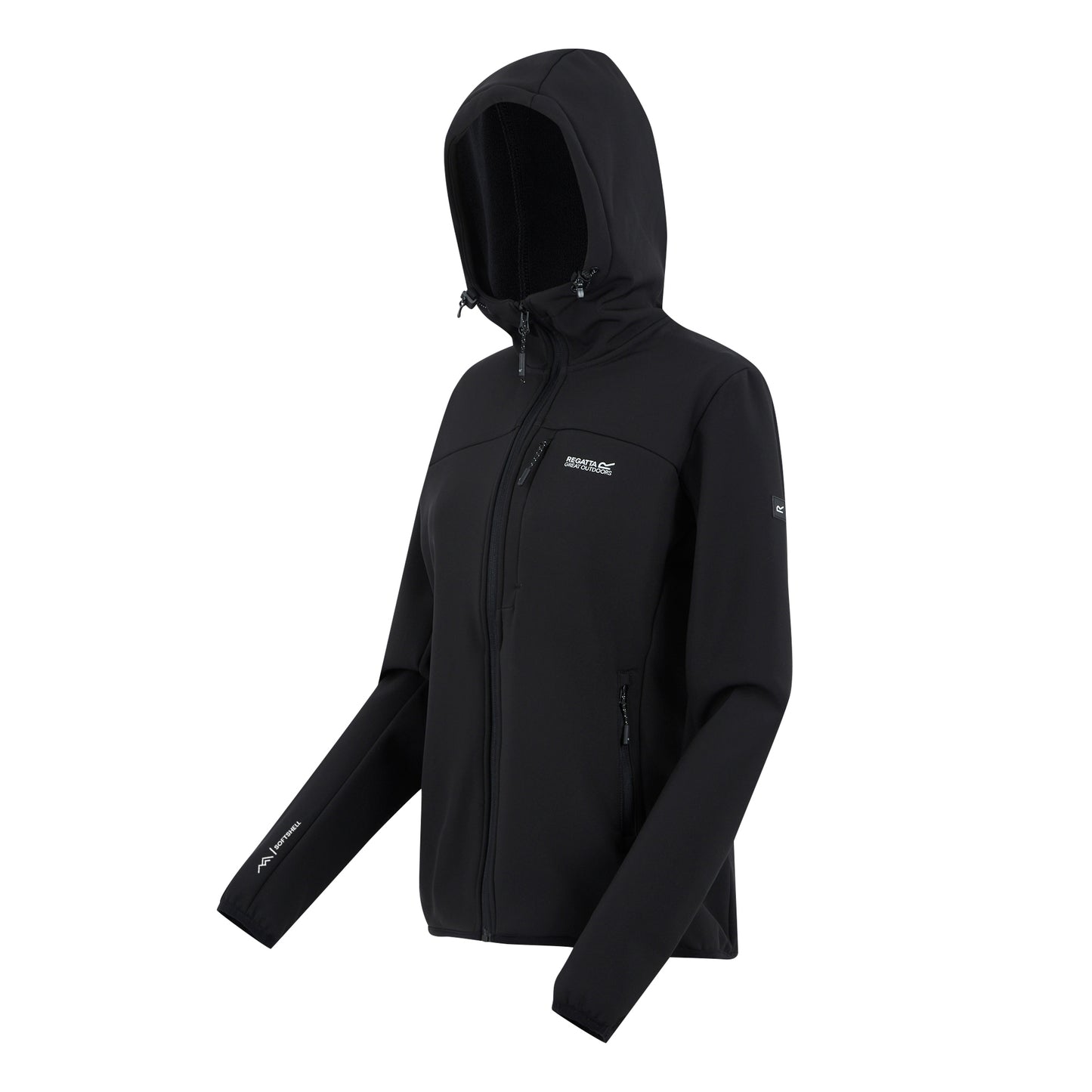 Black - Side - Regatta Womens-Ladies Ossek Soft Shell Jacket