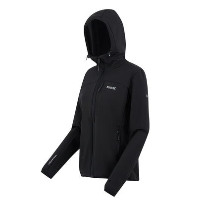 Black - Side - Regatta Womens-Ladies Ossek Soft Shell Jacket