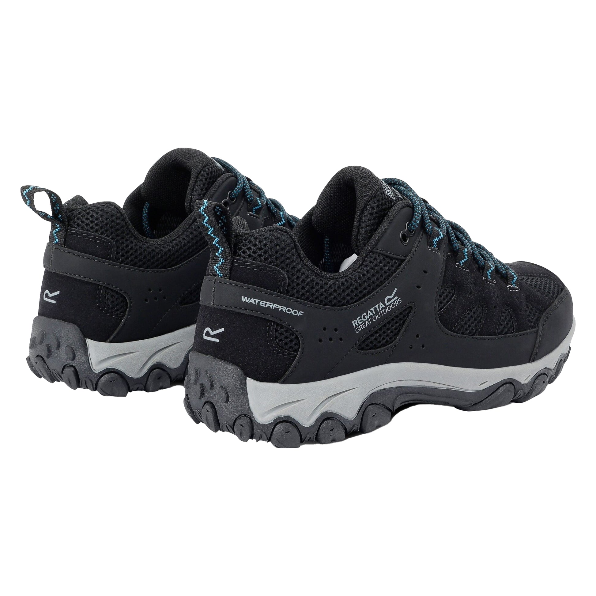 Black-Storm Blue - Back - Regatta Womens-Ladies Edgepoint IV Low Walking Shoes