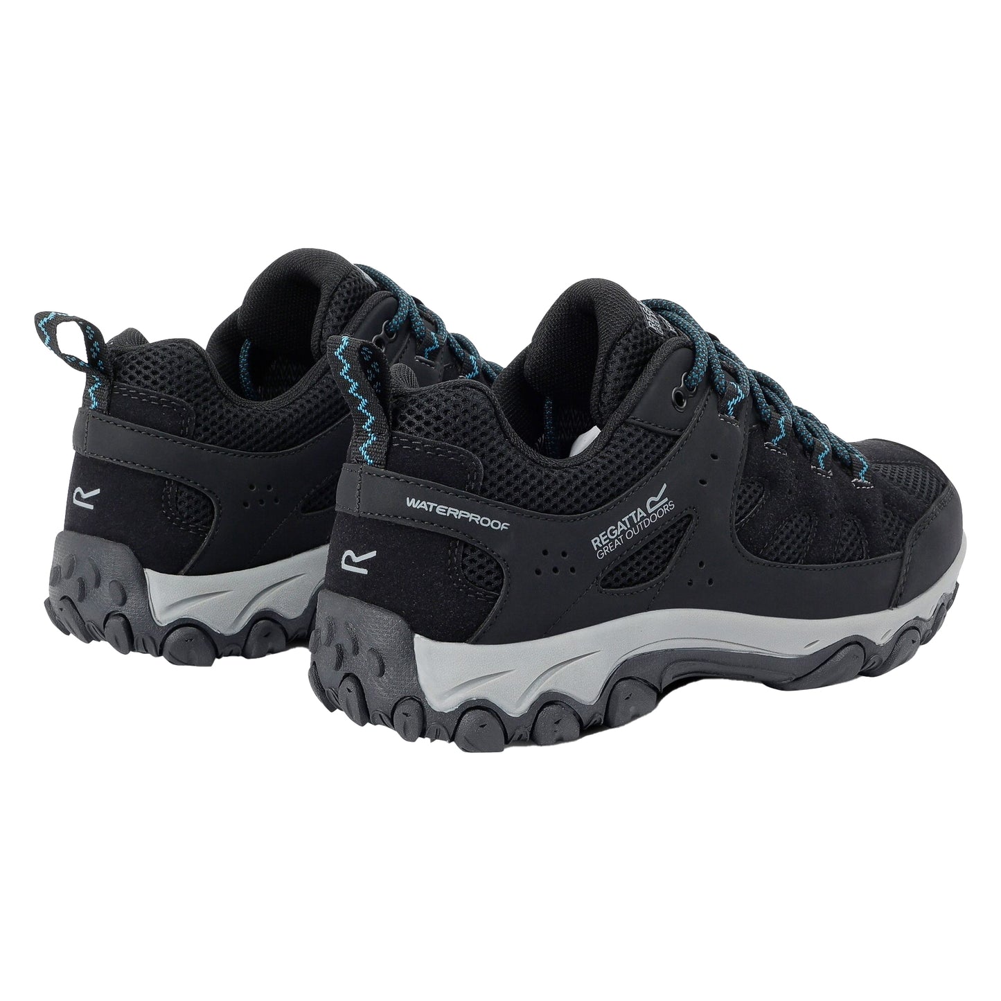 Black-Storm Blue - Back - Regatta Womens-Ladies Edgepoint IV Low Walking Shoes