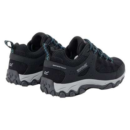 Black-Storm Blue - Back - Regatta Womens-Ladies Edgepoint IV Low Walking Shoes