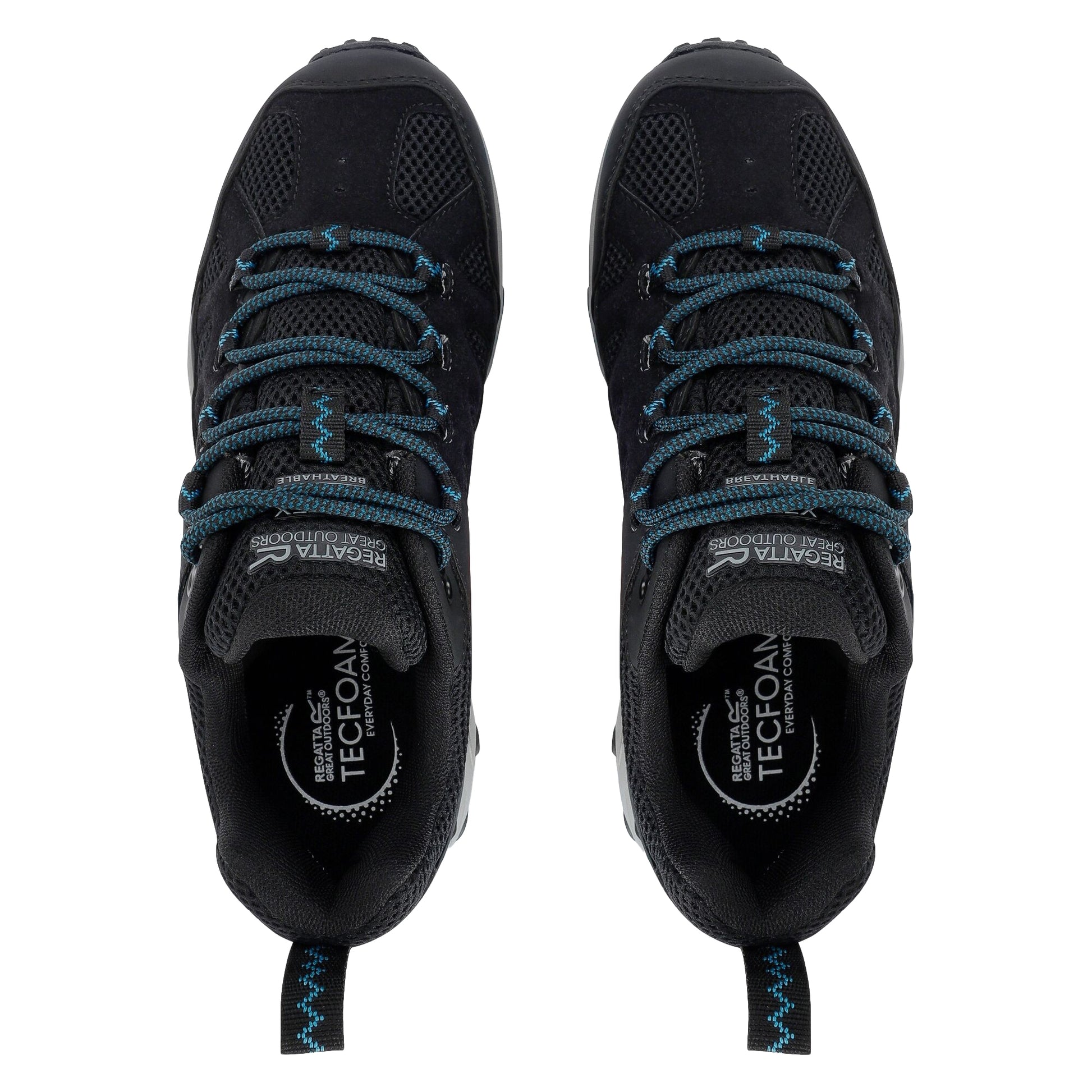 Black-Storm Blue - Pack Shot - Regatta Womens-Ladies Edgepoint IV Low Walking Shoes