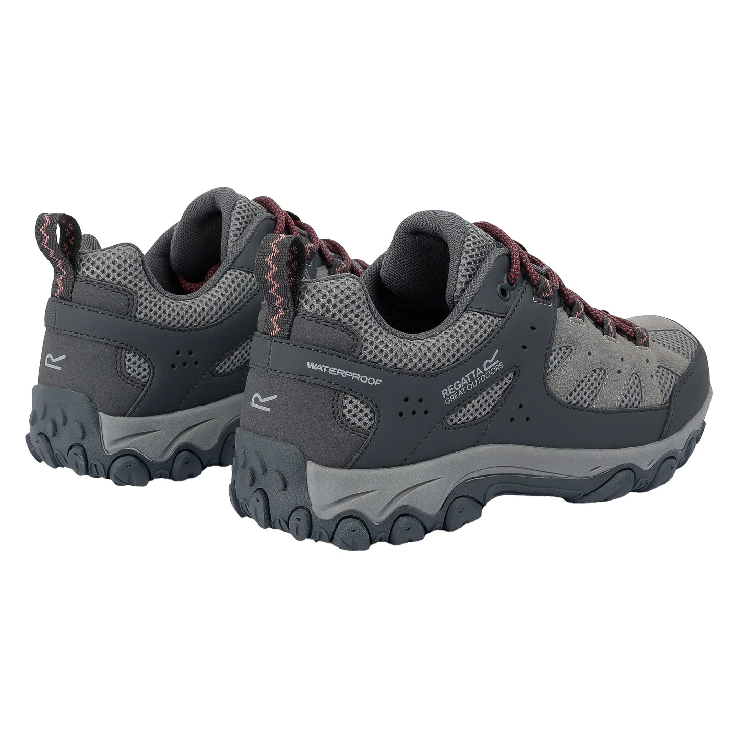 Dark Steel-Dusty Rose - Back - Regatta Womens-Ladies Edgepoint IV Low Walking Shoes