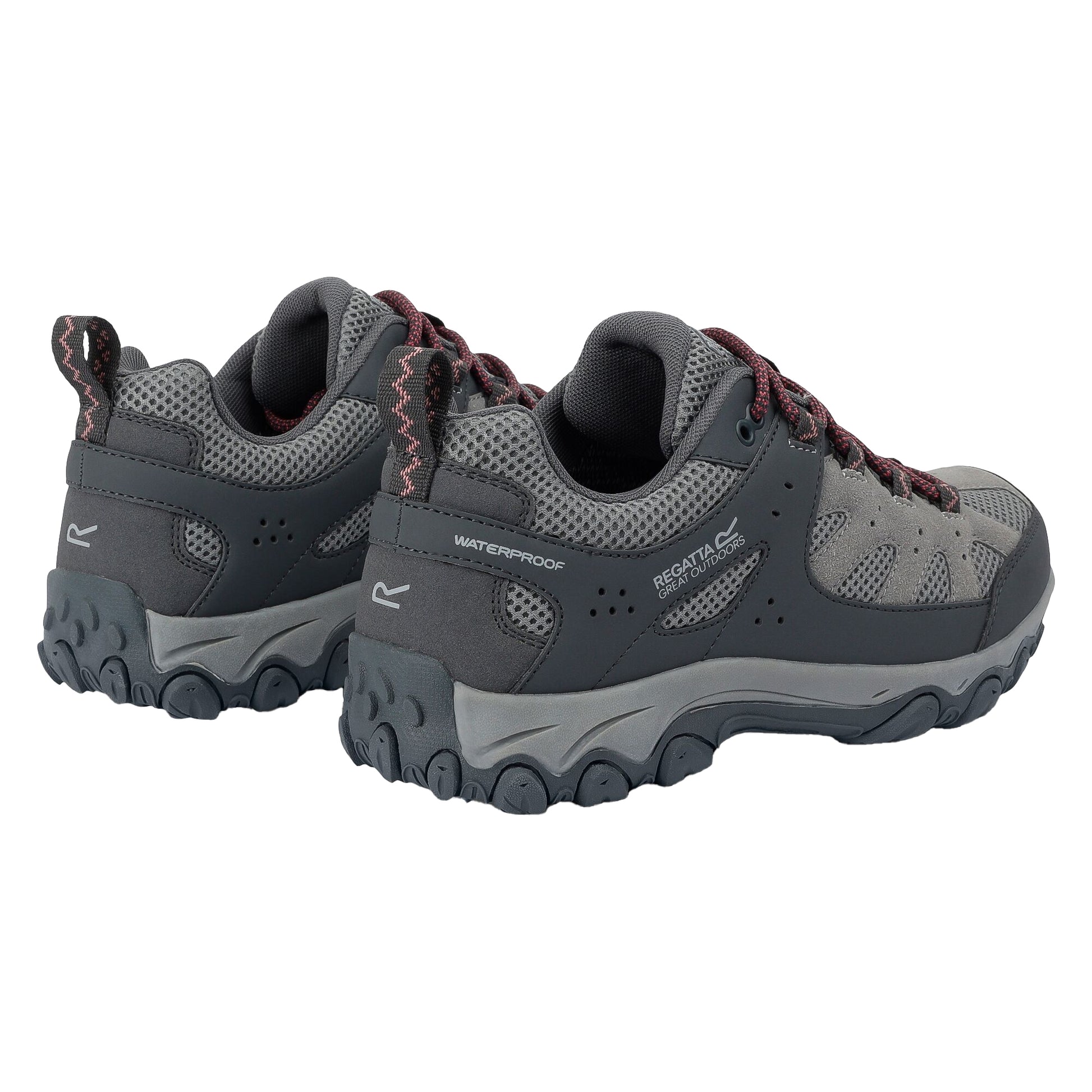Dark Steel-Dusty Rose - Back - Regatta Womens-Ladies Edgepoint IV Low Walking Shoes
