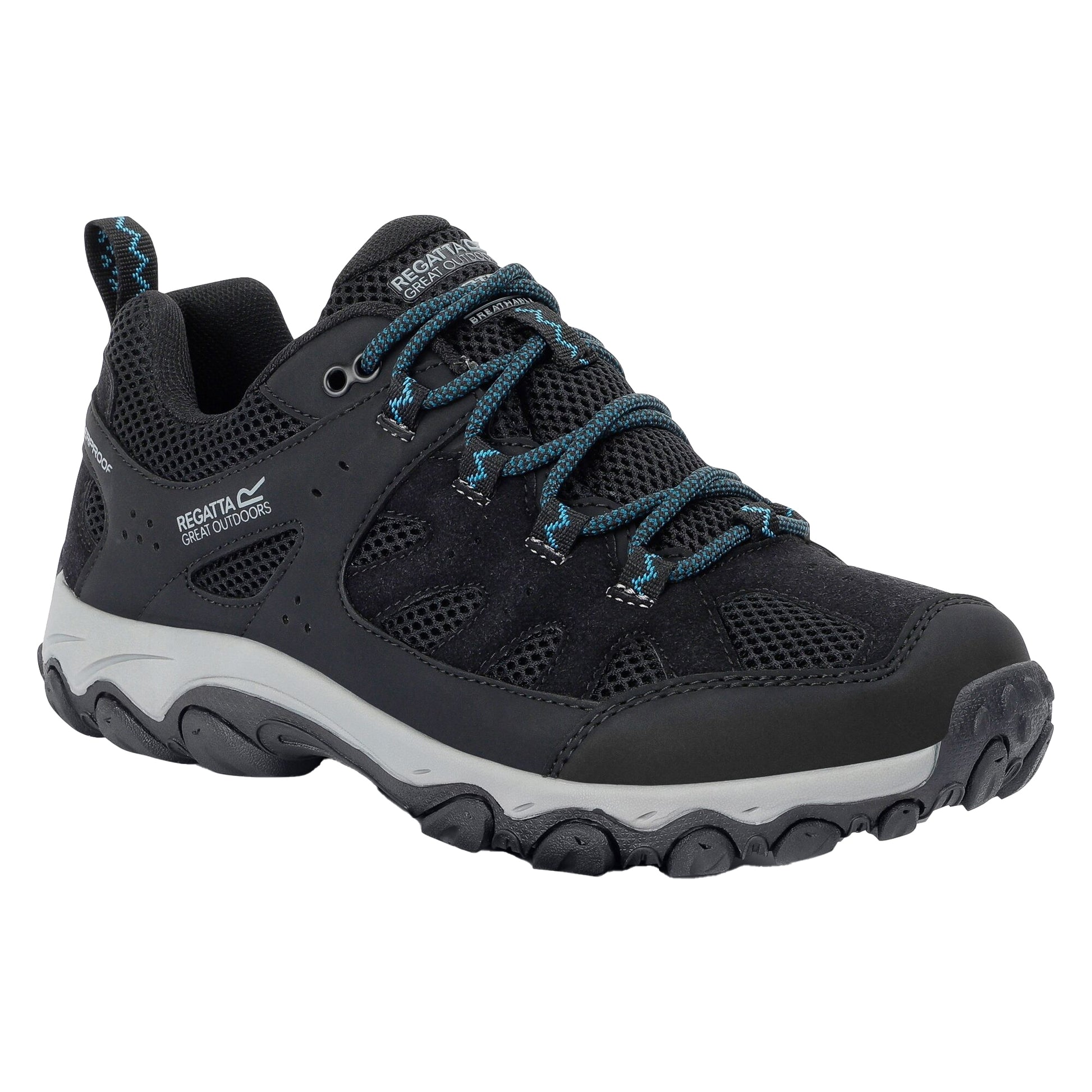 Black-Storm Blue - Front - Regatta Womens-Ladies Edgepoint IV Low Walking Shoes