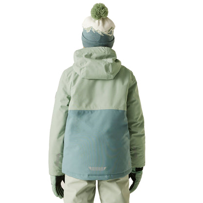 Glacier Green-Element Grey - Pack Shot - Dare 2B Childrens-Kids Send It! Ski Jacket