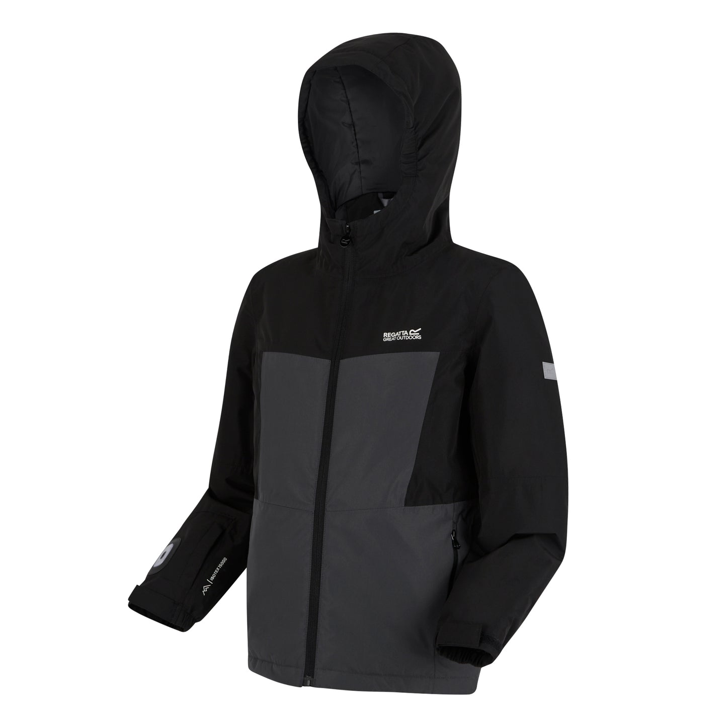 Black-Seal Grey - Side - Regatta Childrens-Kids Beamz Insulated Waterproof Jacket