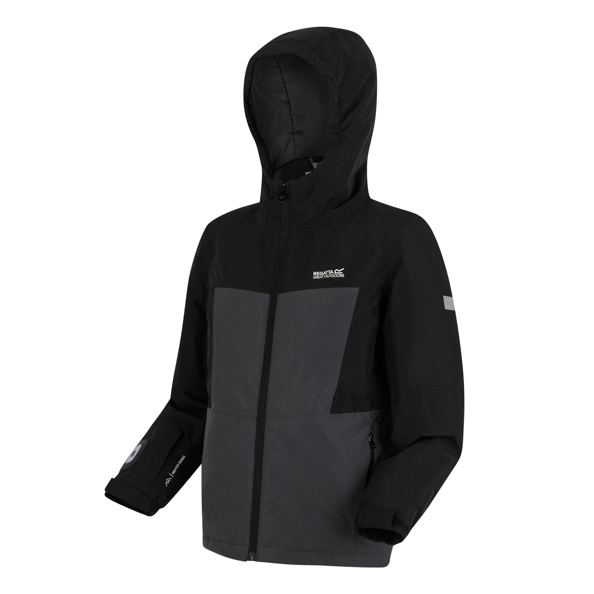 Black-Seal Grey - Side - Regatta Childrens-Kids Beamz Insulated Waterproof Jacket