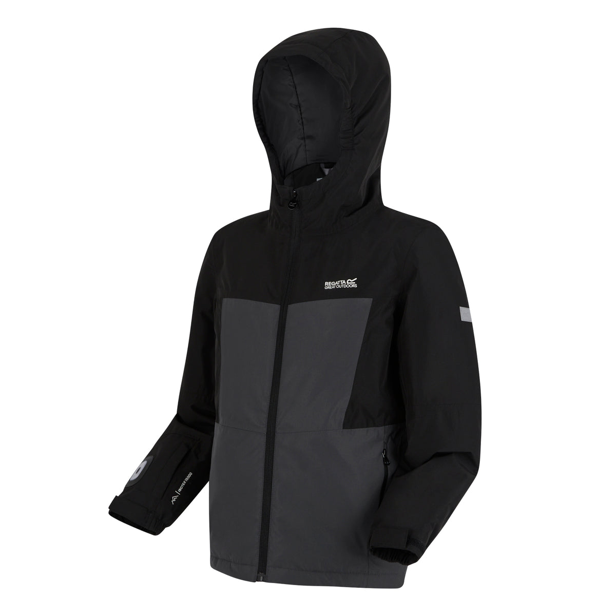Black-Seal Grey - Side - Regatta Childrens-Kids Beamz Insulated Waterproof Jacket
