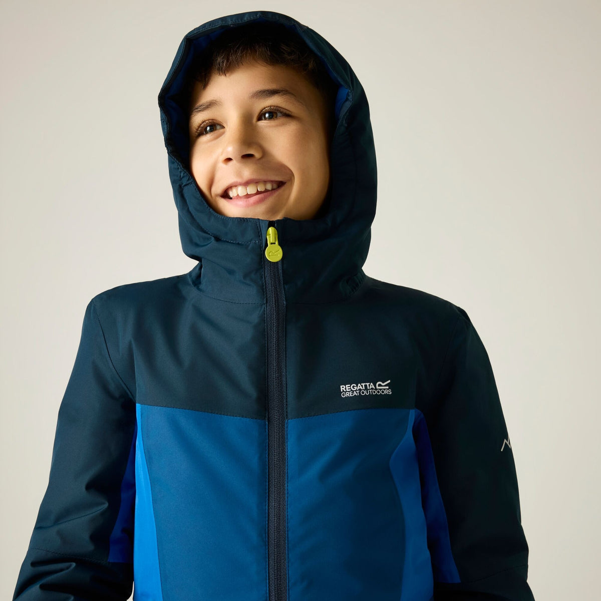 Navy-Olympian Blue - Close up - Regatta Childrens-Kids Beamz Insulated Waterproof Jacket