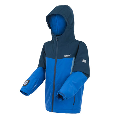 Blue - Pack Shot - Regatta Childrens-Kids Beamz Insulated Waterproof Jacket