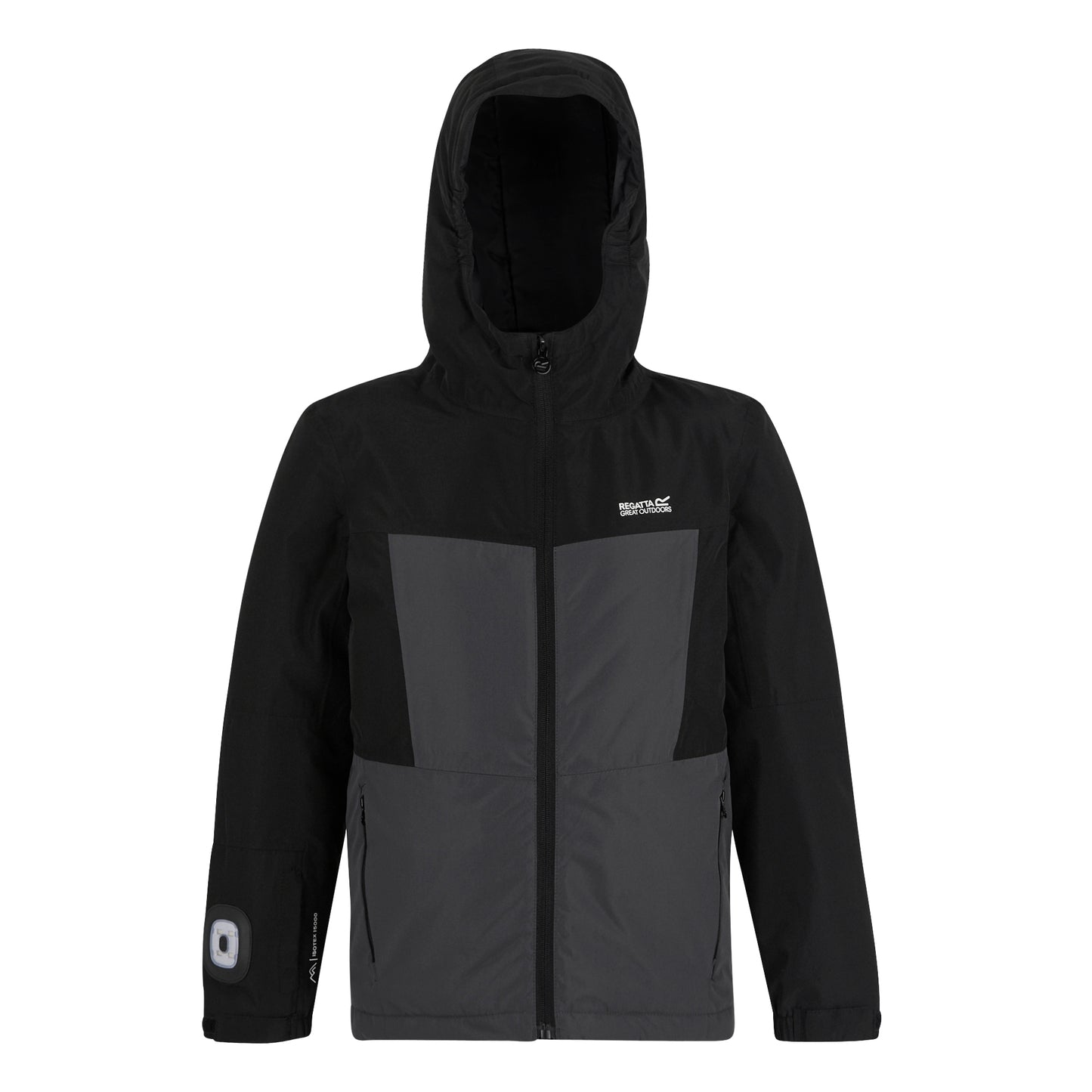 Black-Seal Grey - Front - Regatta Childrens-Kids Beamz Insulated Waterproof Jacket