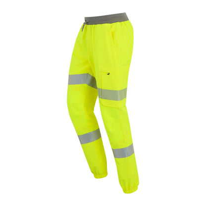 Yellow - Side - Regatta Mens Prolite Stretch Hi-Vis Trousers