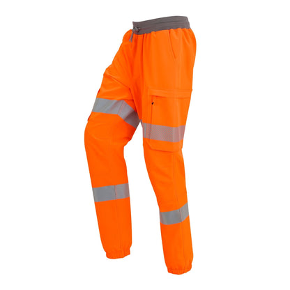 Orange - Side - Regatta Mens Prolite Stretch Hi-Vis Trousers