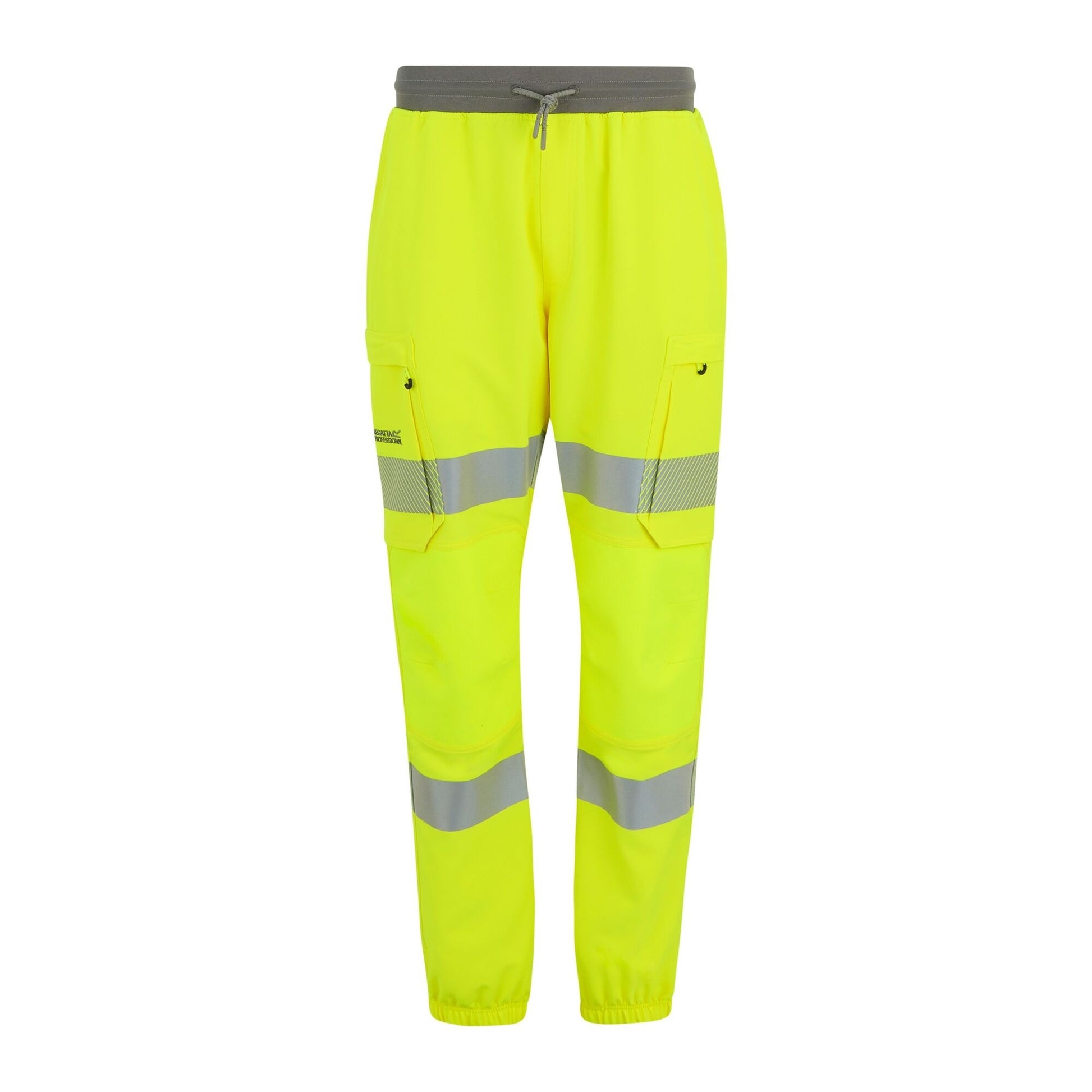 Yellow - Front - Regatta Mens Prolite Stretch Hi-Vis Trousers