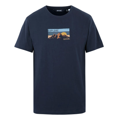 Navy Blue - Front - Regatta Mens Cline IX Explore T-Shirt