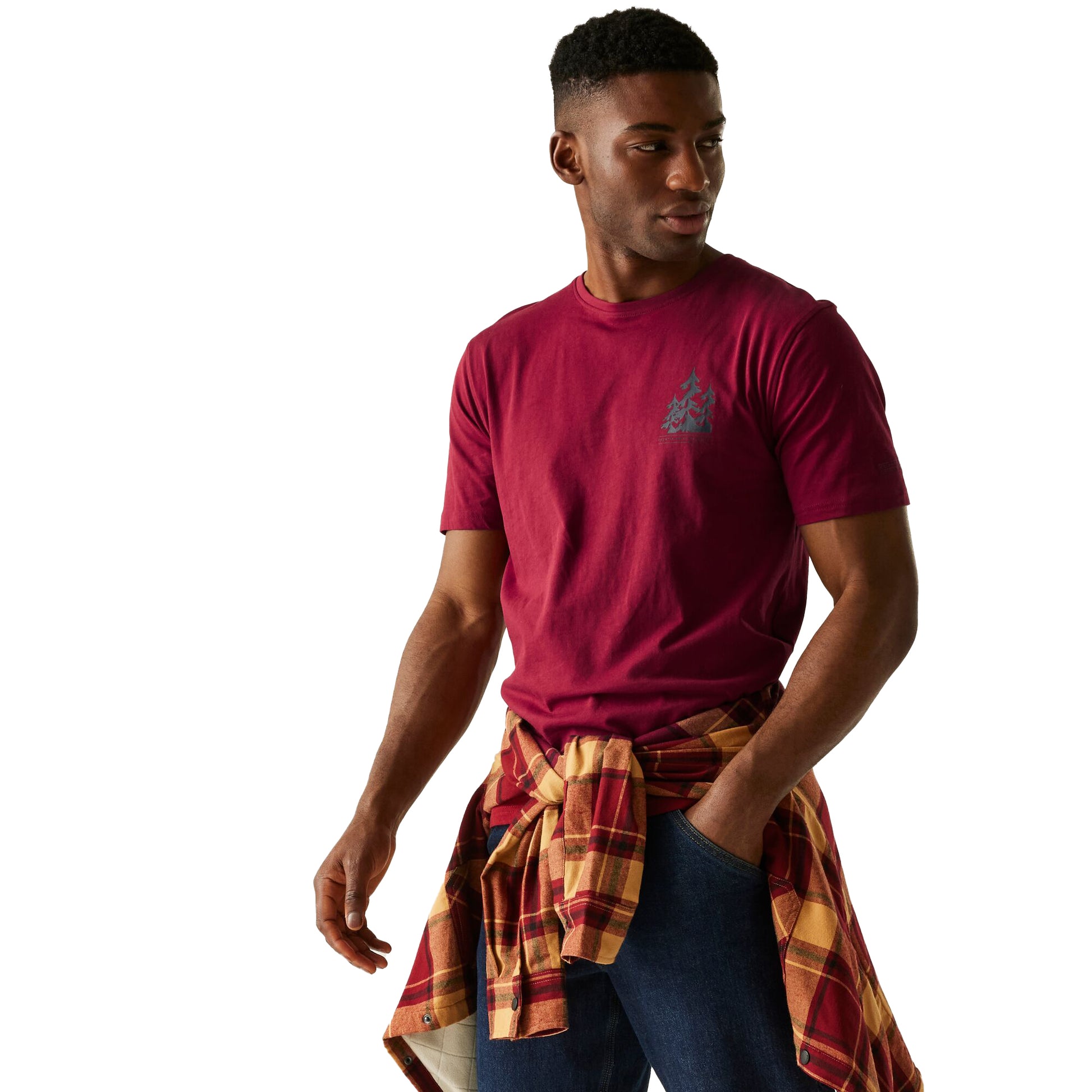 Dark Maroon - Lifestyle - Regatta Mens Cline IX Tree T-Shirt