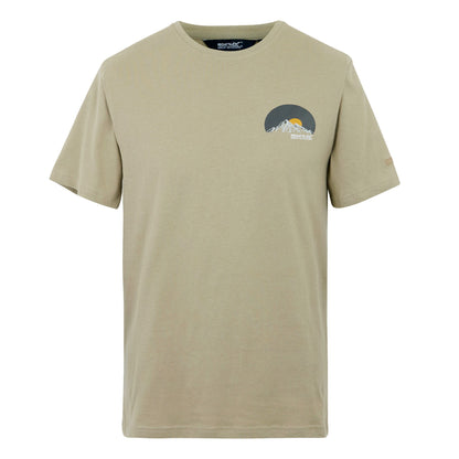 Golden Sand - Front - Regatta Mens Cline IX Sunset T-Shirt
