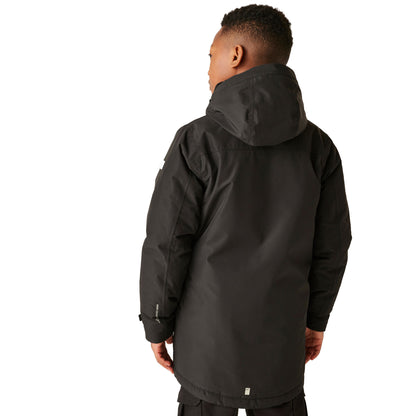 Black - Pack Shot - Regatta Childrens-Kids Farbank II Waterproof Jacket