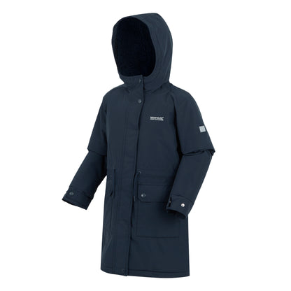 Navy - Side - Regatta Childrens-Kids Valenta Waterproof Jacket