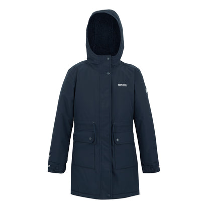 Navy - Front - Regatta Childrens-Kids Valenta Waterproof Jacket