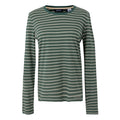 Spruce Green-Light Vanilla - Front - Regatta Womens-Ladies Federica Stripe Long-Sleeved T-Shirt