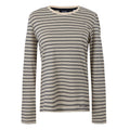 Light Vanilla-Navy - Front - Regatta Womens-Ladies Federica Stripe Long-Sleeved T-Shirt