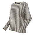 Light Vanilla-Navy - Side - Regatta Womens-Ladies Federica Stripe Long-Sleeved T-Shirt