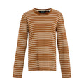 Glazed Ginger-Light Vanilla - Front - Regatta Womens-Ladies Federica Stripe Long-Sleeved T-Shirt