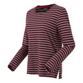 Fig-Light Vanilla - Side - Regatta Womens-Ladies Federica Stripe Long-Sleeved T-Shirt